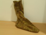 The finished sock - with scallop shell